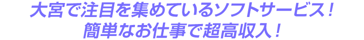 大宮で注目を集めているソフトサービス！簡単なお仕事で超高収入！